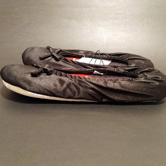 Tender Tootsies Classic Ballerina Slippers, Black, L - Picture 5 of 9